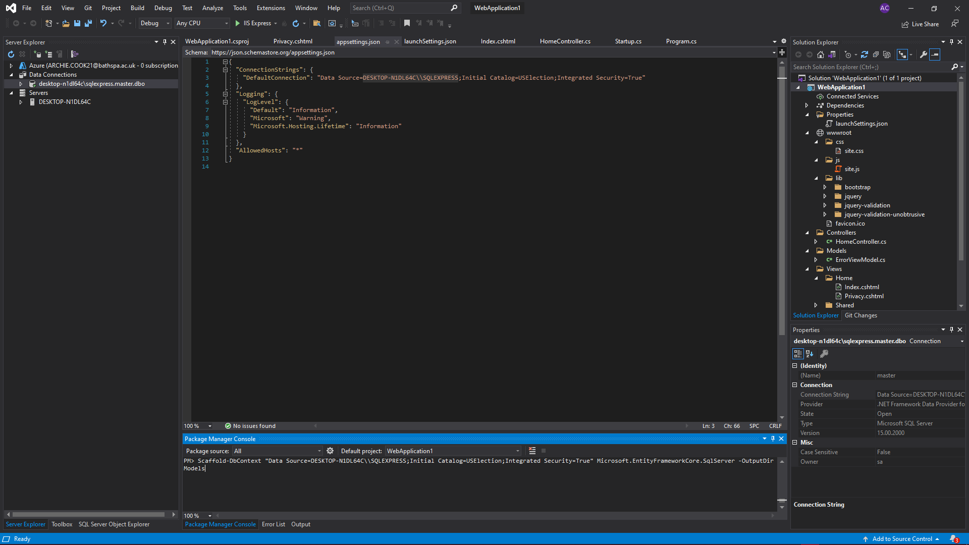 Entity Frameworks Installed